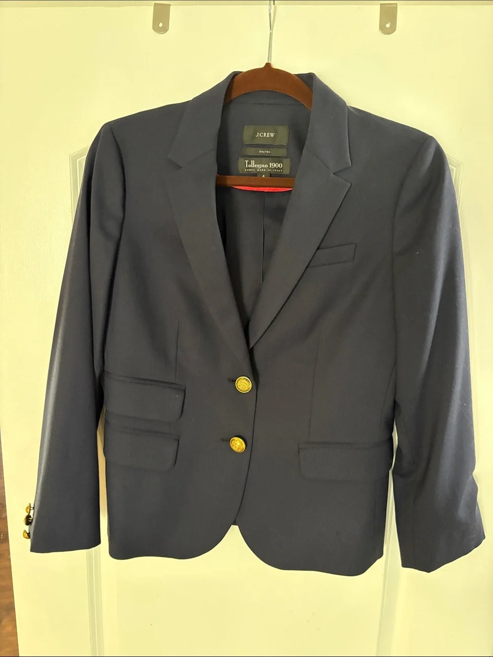 J. Crew Classic Navy Sport Coat with Gold Buttons